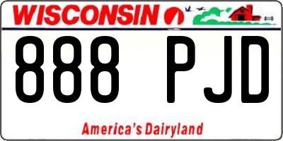 WI license plate 888PJD