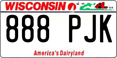 WI license plate 888PJK