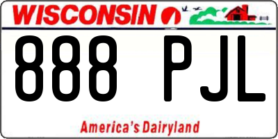 WI license plate 888PJL