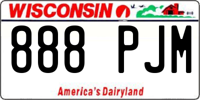 WI license plate 888PJM