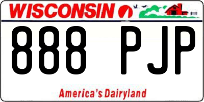 WI license plate 888PJP