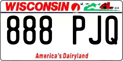 WI license plate 888PJQ