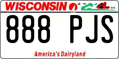 WI license plate 888PJS