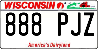 WI license plate 888PJZ