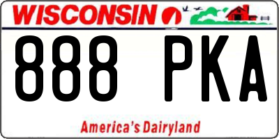 WI license plate 888PKA