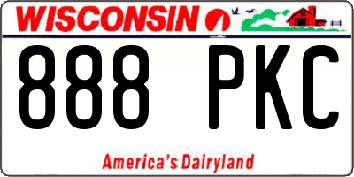 WI license plate 888PKC
