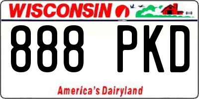 WI license plate 888PKD