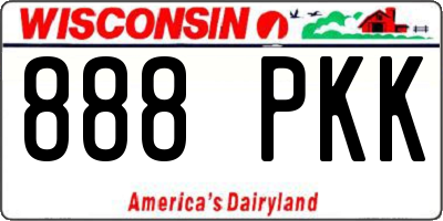 WI license plate 888PKK