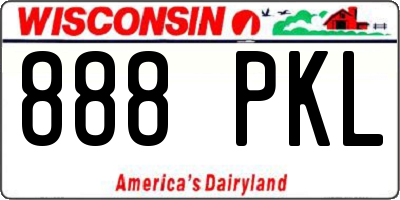 WI license plate 888PKL