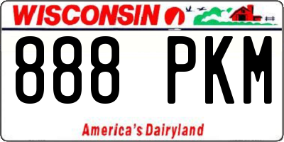 WI license plate 888PKM