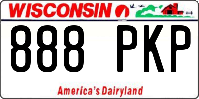 WI license plate 888PKP