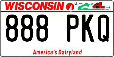 WI license plate 888PKQ