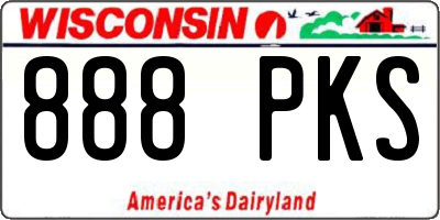 WI license plate 888PKS
