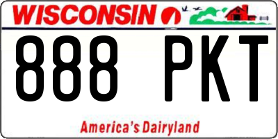 WI license plate 888PKT