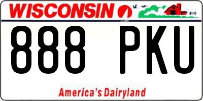 WI license plate 888PKU