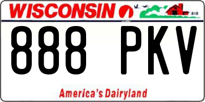 WI license plate 888PKV