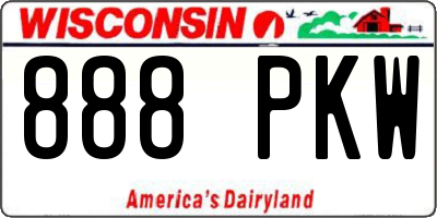 WI license plate 888PKW