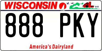 WI license plate 888PKY