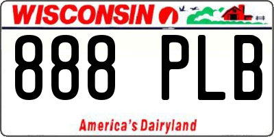 WI license plate 888PLB