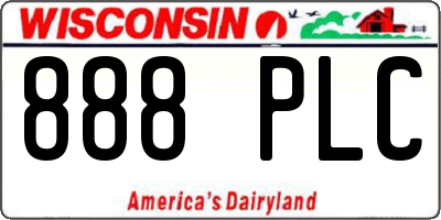 WI license plate 888PLC