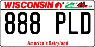 WI license plate 888PLD