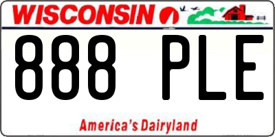 WI license plate 888PLE