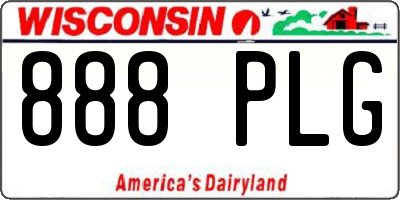 WI license plate 888PLG