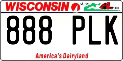 WI license plate 888PLK