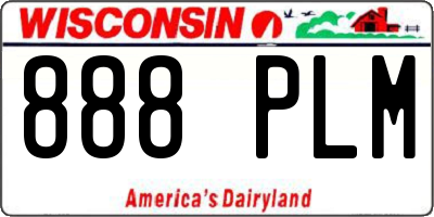 WI license plate 888PLM