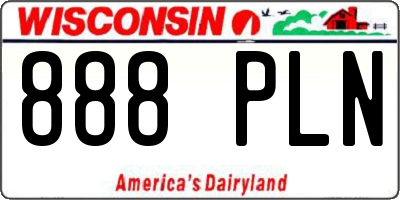 WI license plate 888PLN
