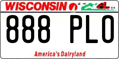 WI license plate 888PLO