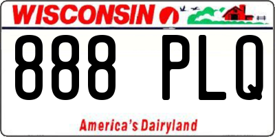 WI license plate 888PLQ
