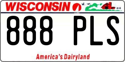 WI license plate 888PLS