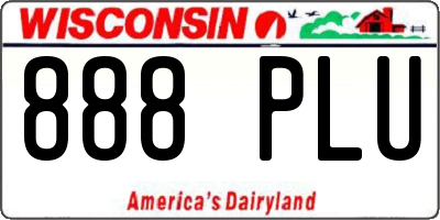 WI license plate 888PLU