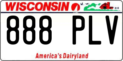 WI license plate 888PLV