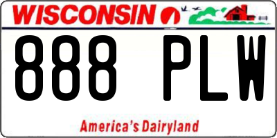 WI license plate 888PLW