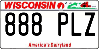 WI license plate 888PLZ