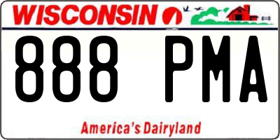 WI license plate 888PMA