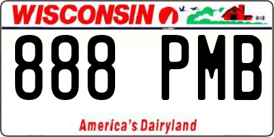 WI license plate 888PMB