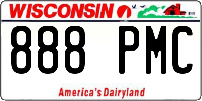 WI license plate 888PMC