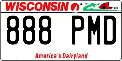 WI license plate 888PMD