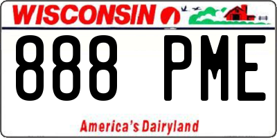 WI license plate 888PME