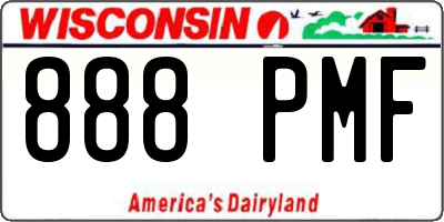 WI license plate 888PMF