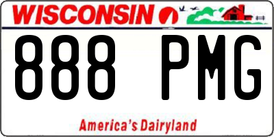 WI license plate 888PMG