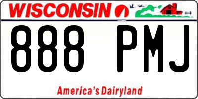 WI license plate 888PMJ