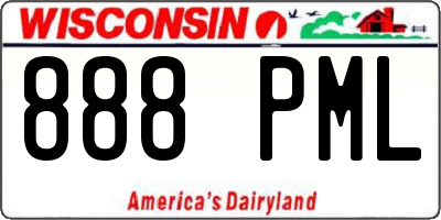 WI license plate 888PML