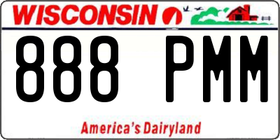 WI license plate 888PMM