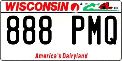 WI license plate 888PMQ