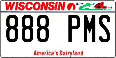 WI license plate 888PMS