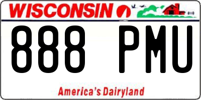 WI license plate 888PMU